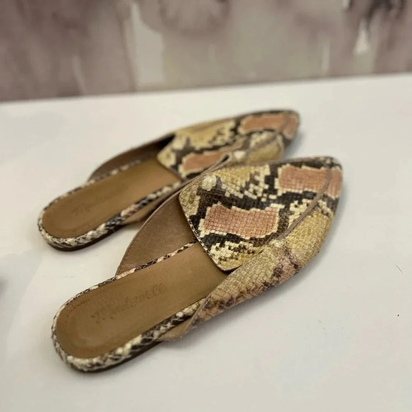 ! Madewell The Frances Skimmer Mule in Snake Embossed Leather - Size 8.5 - Picture 6 of 8